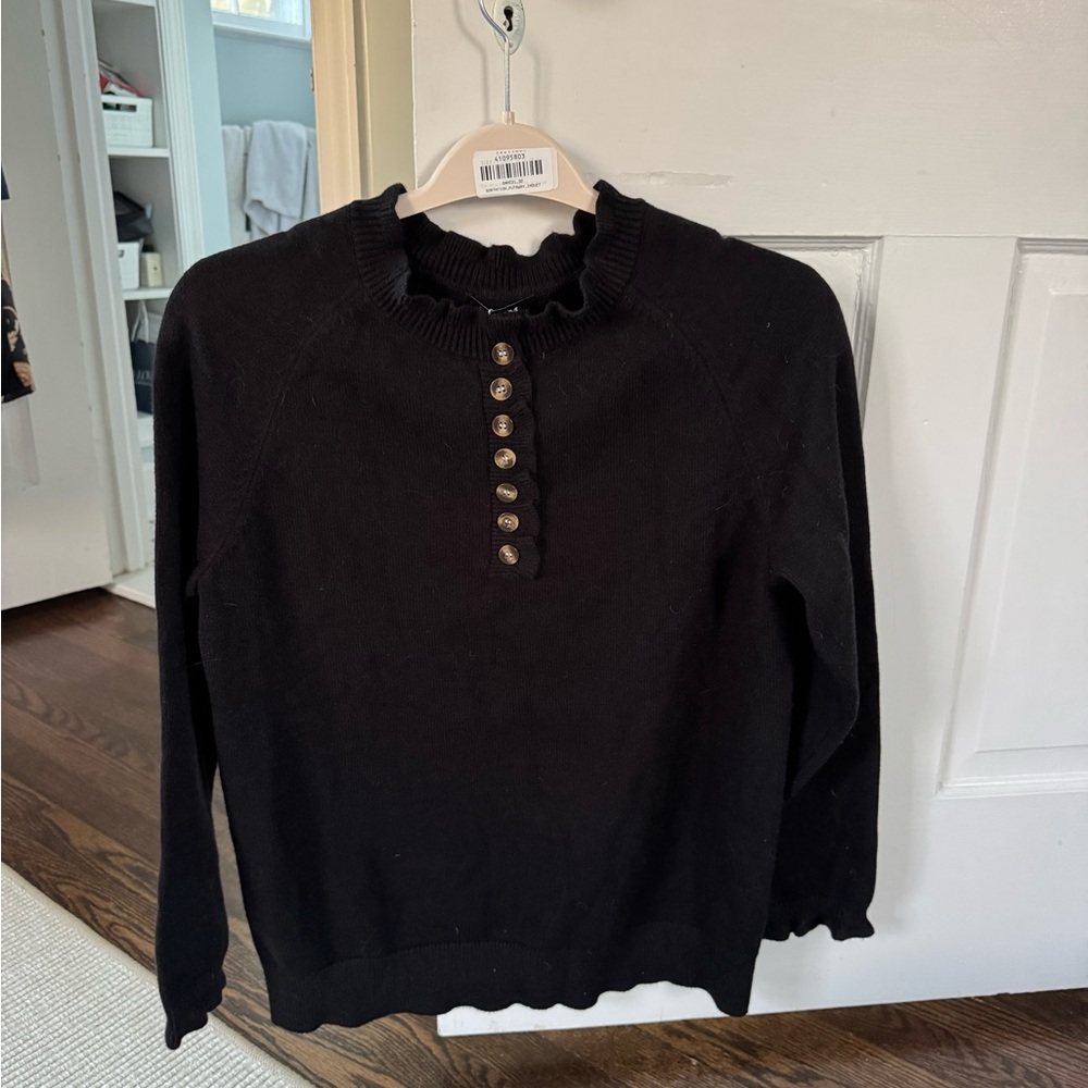 Black Buttoned Women's Sweater